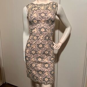 White House Black Market Floral Lace Midi Dress